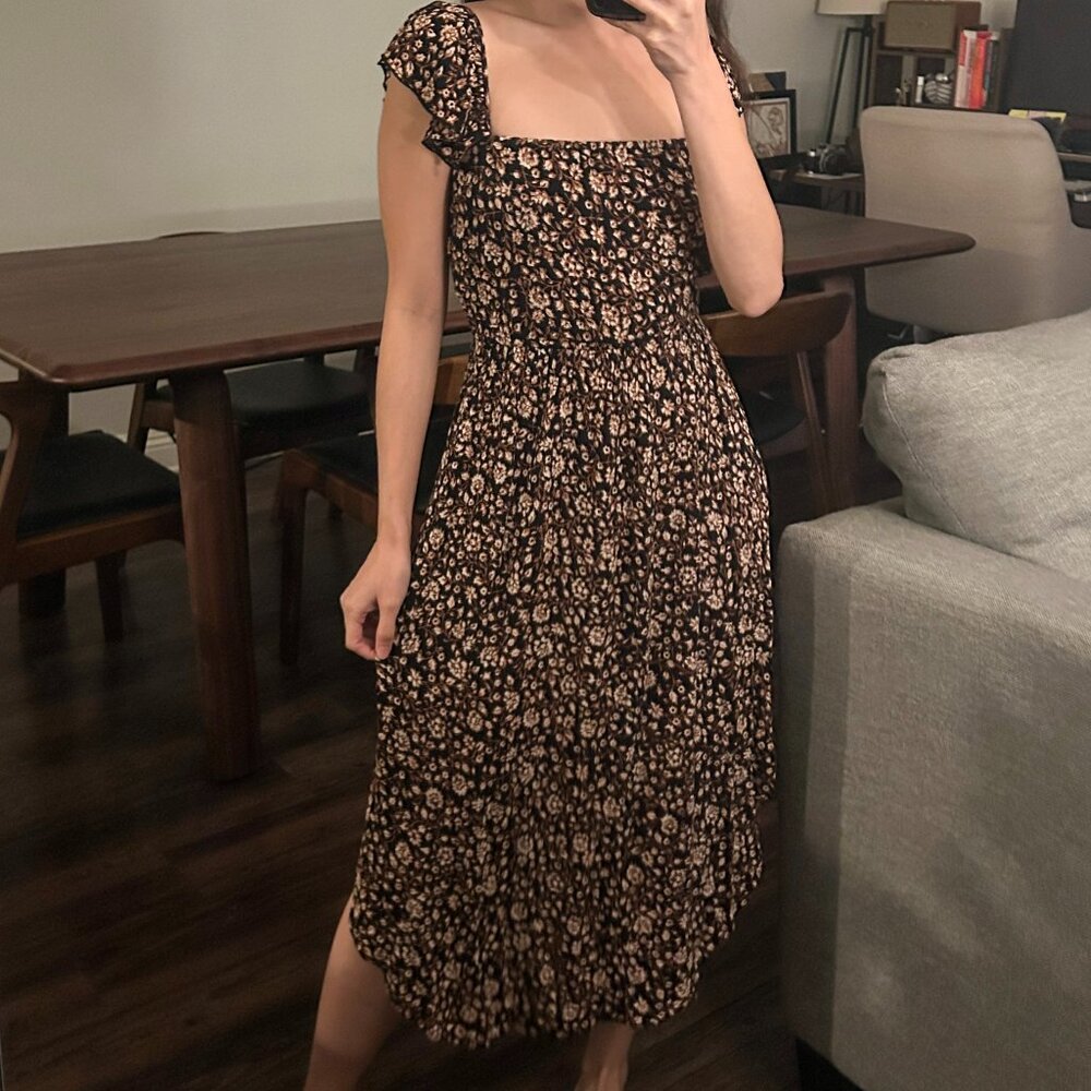 Amuse Society Floral Printed Midi Dress - XS